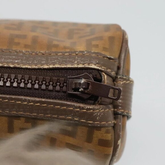 FENDI Zucchino Canvas Clutch Bag PVC Vintage Beige Auth am8012 - Picture 15 of 16